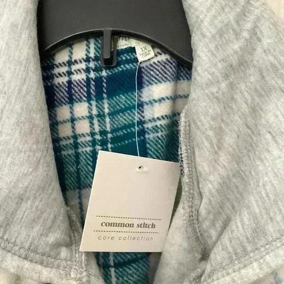 NWT Common Stitch Long Sleeve Hooded Plaid Flannel Soft jacket  Size 1X - Picture 3 of 9